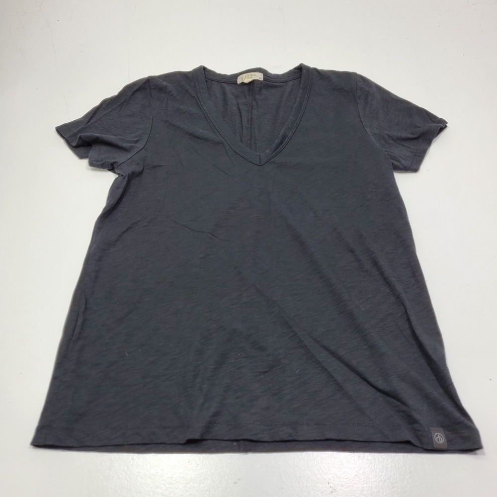 rag‎ & bone Women V-Neck Tee in Charcoal Gray 100% organic Pima cotton Small